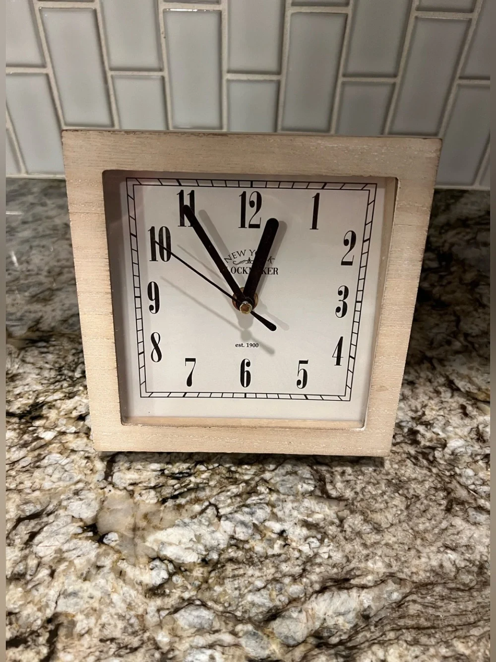 New York Clockmaker Cream Square Table Clock